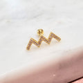 Piercing Plata 925 chapado de Oro 24K Zigzag
