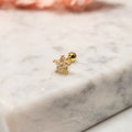 Piercing Plata 925 chapado de Oro 24K Flor