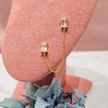 Piercing Plata 925 chapado de Oro 24K Doble Cadena