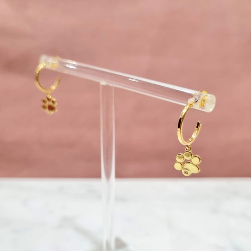 Aretes Plata .925 Chapado en Oro 18K Huella
