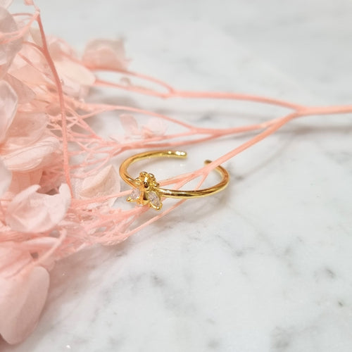 Anillo Plata925 Chapa de Oro 18K Abejita Ajustable