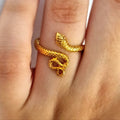 Anillo Dorado Plata .925 Chapado en Oro Serpiente