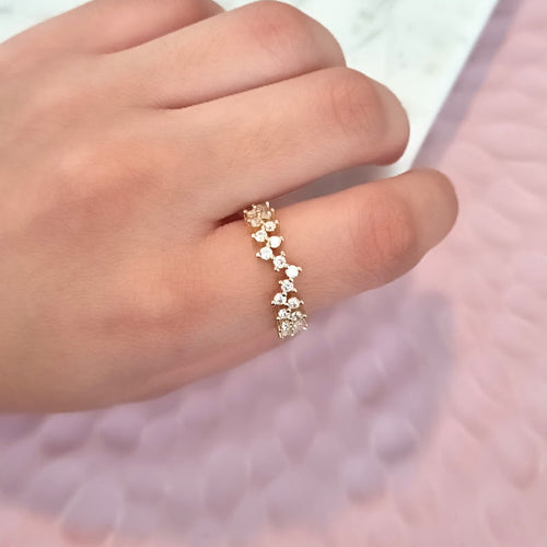 Anillo Chapa de Oro Puntitos #7