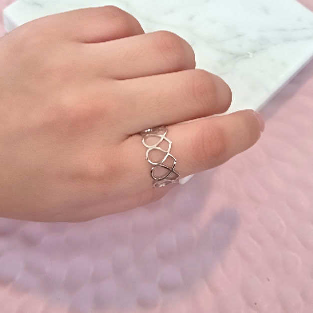 Anillo Acero Inoxidable Corazon