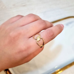 Anillo Acero Inoxidable Cruzado