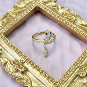 Anillo Chapa de Oro Serpiente