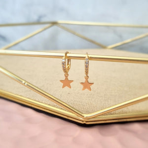 Aretes Chapa de Oro Estrellas