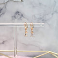 Aretes Acero Inoxidable Baguette Transparente