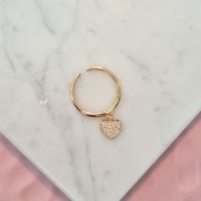 Cargar imagen en el visor de la galería, Anillo Chapa de Oro Corazón Zirconia