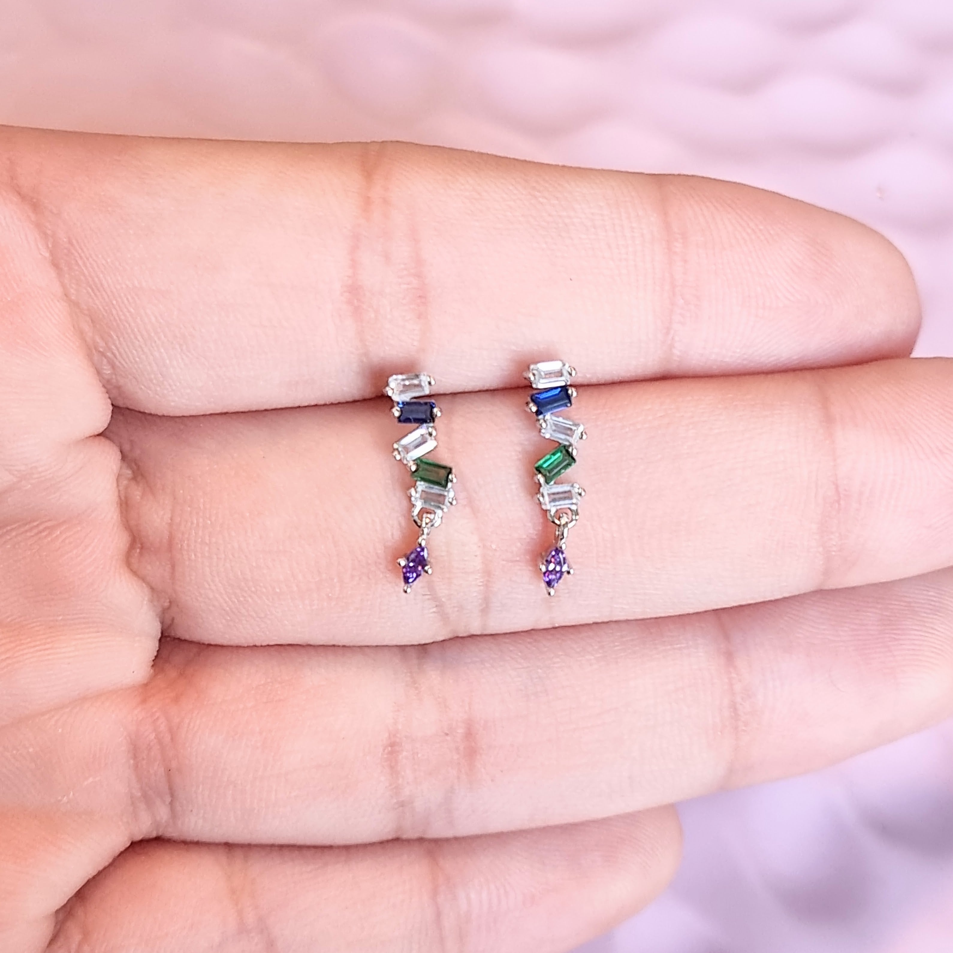 Aretes Plata 925 Chapa de Oro Colores