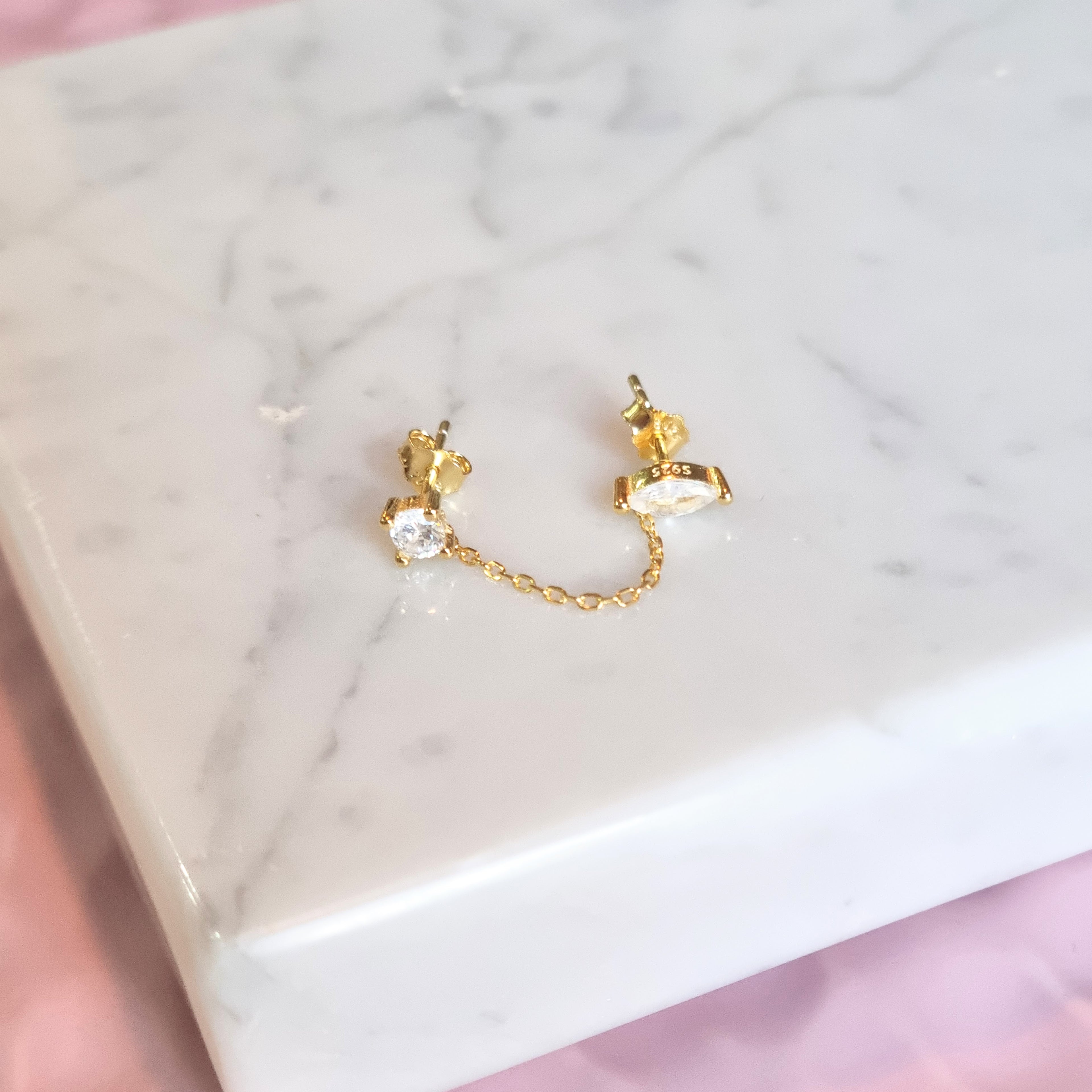 Piercing Plata 925 Hojita y Puntito