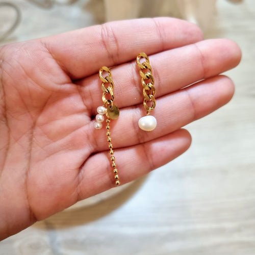 Aretes Acero Inoxidable Asimetrico