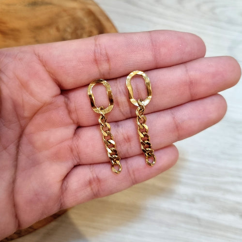 Aretes Acero Inoxidable Cadena