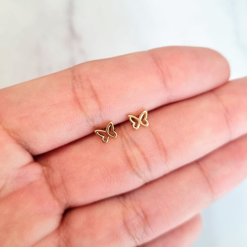 Aretes Acero inoxidable Mariposa Mini