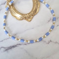 Collar Chapa de Oro con Celeste