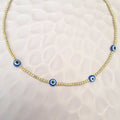 Collar Chapa de Oro Ojitos Azules