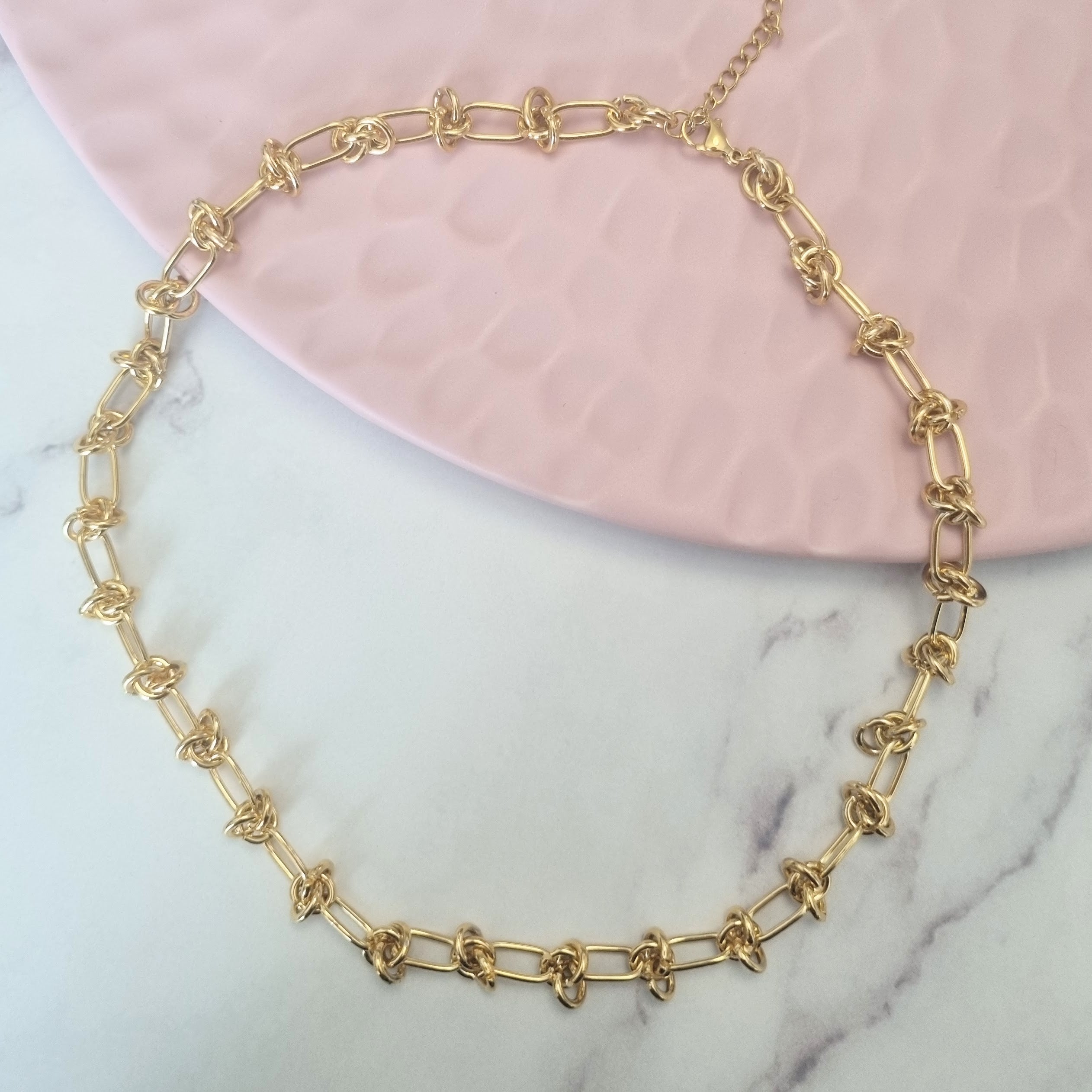 Collar Acero Inoxidable Eslabones con Nudo