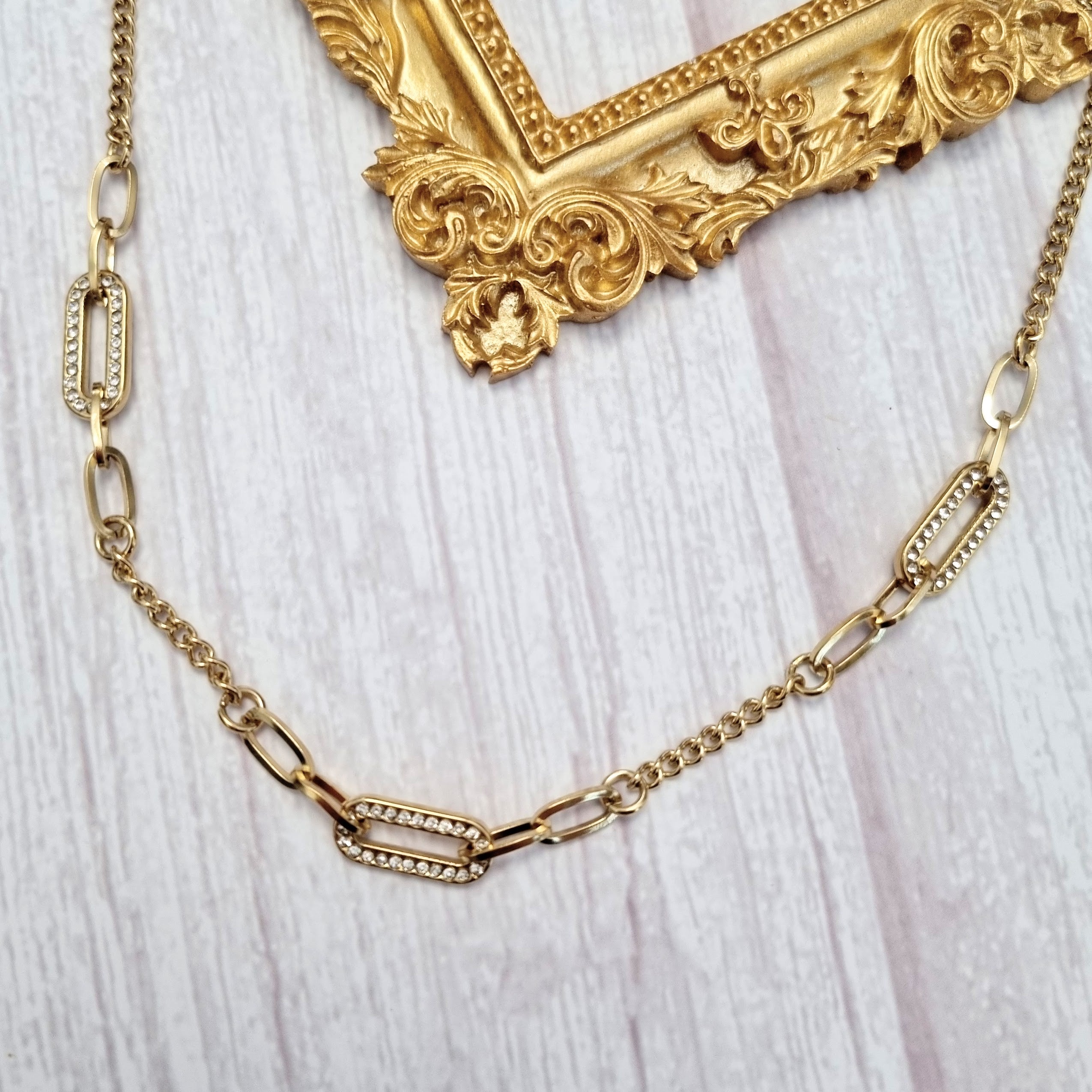 Collar Acero Inoxidable con Eslabones y Zirc