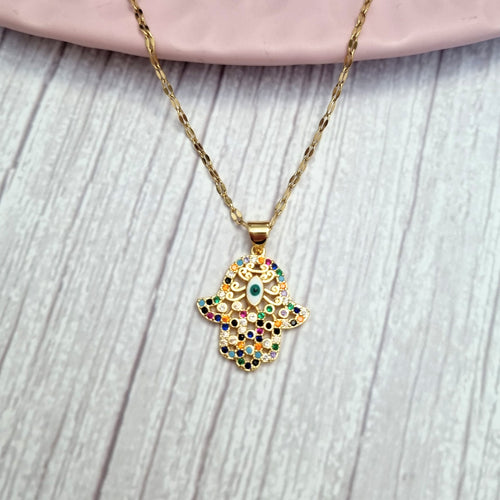 Collar Acero Inoxidable Manita Colores