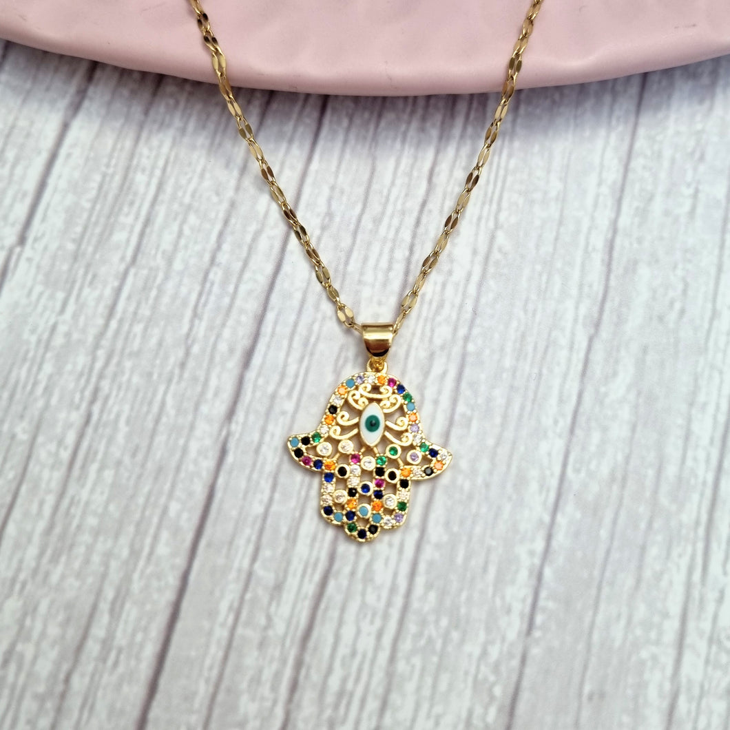 Collar Acero Inoxidable Manita Colores
