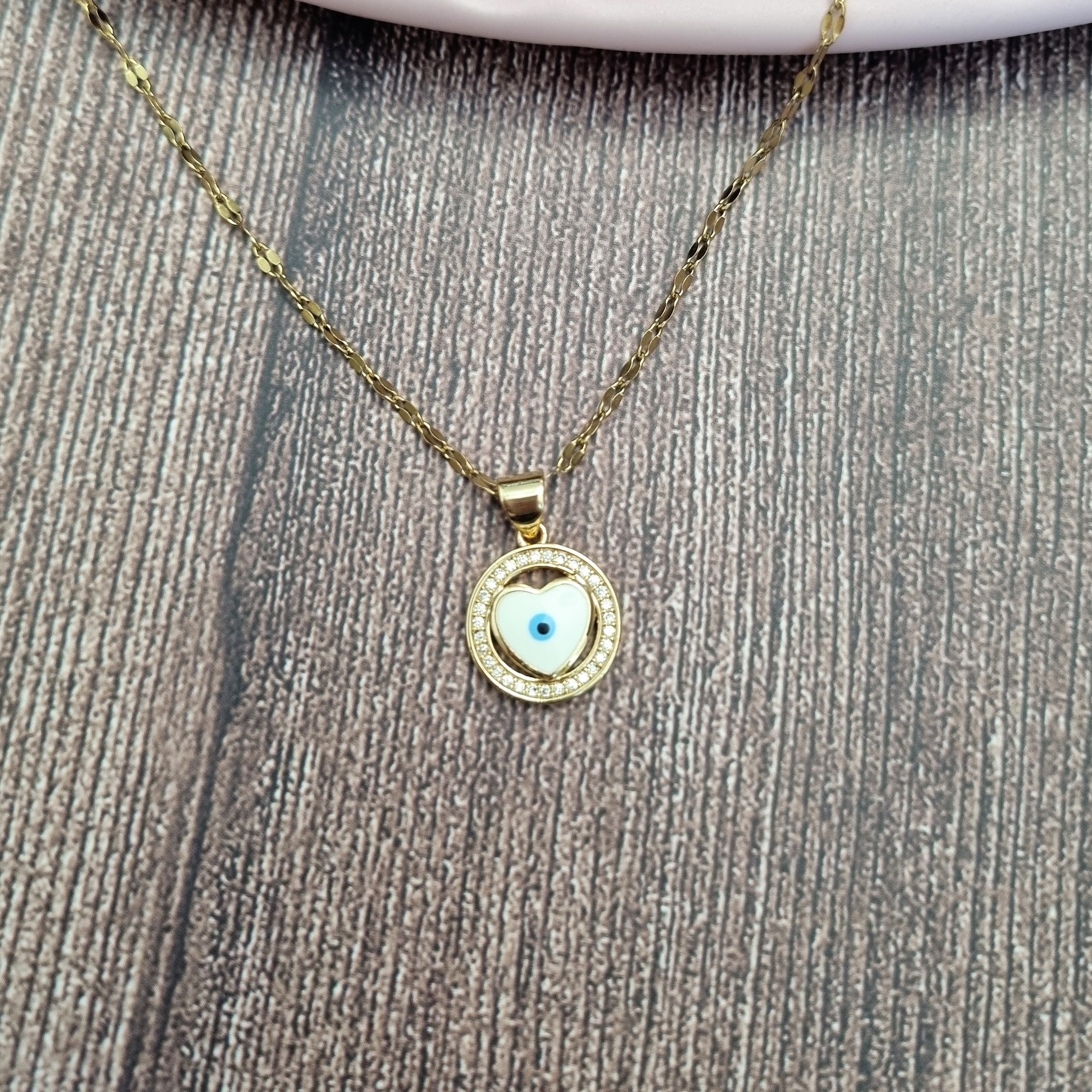 Collar Acero Inoxidable Ojito Corazon