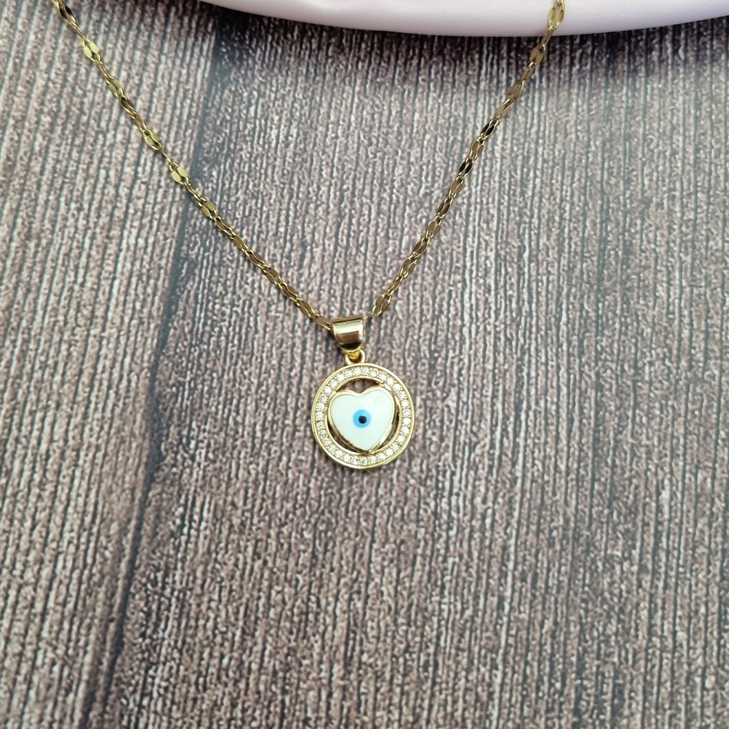 Collar Acero Inoxidable Ojito Corazon