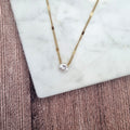 Collar Acero Inoxidable Zirconia Solitaria