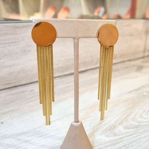 Aretes Acero Inoxidable Circulo y Cadenas