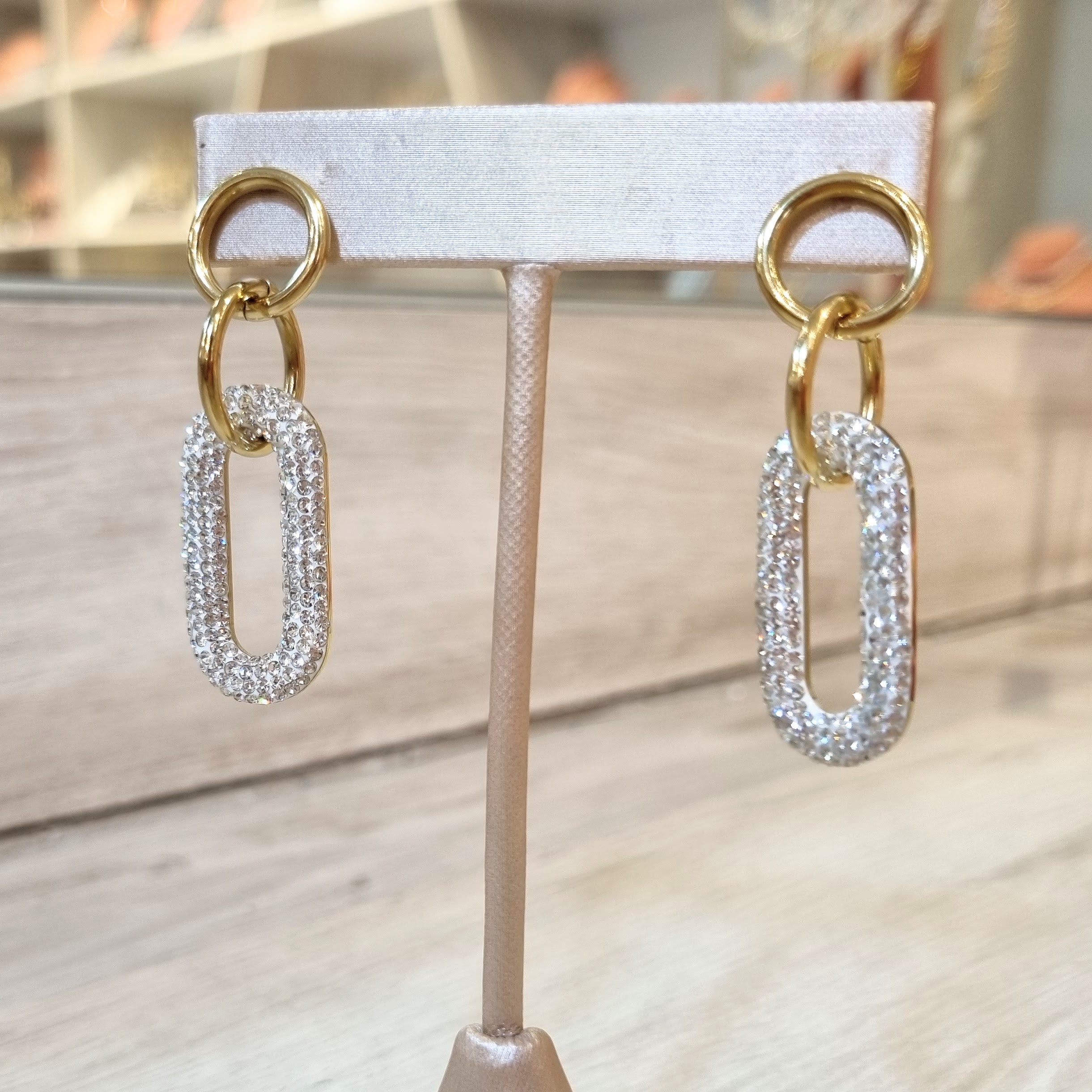 Aretes Acero inoxidable Eslabon Brilloso