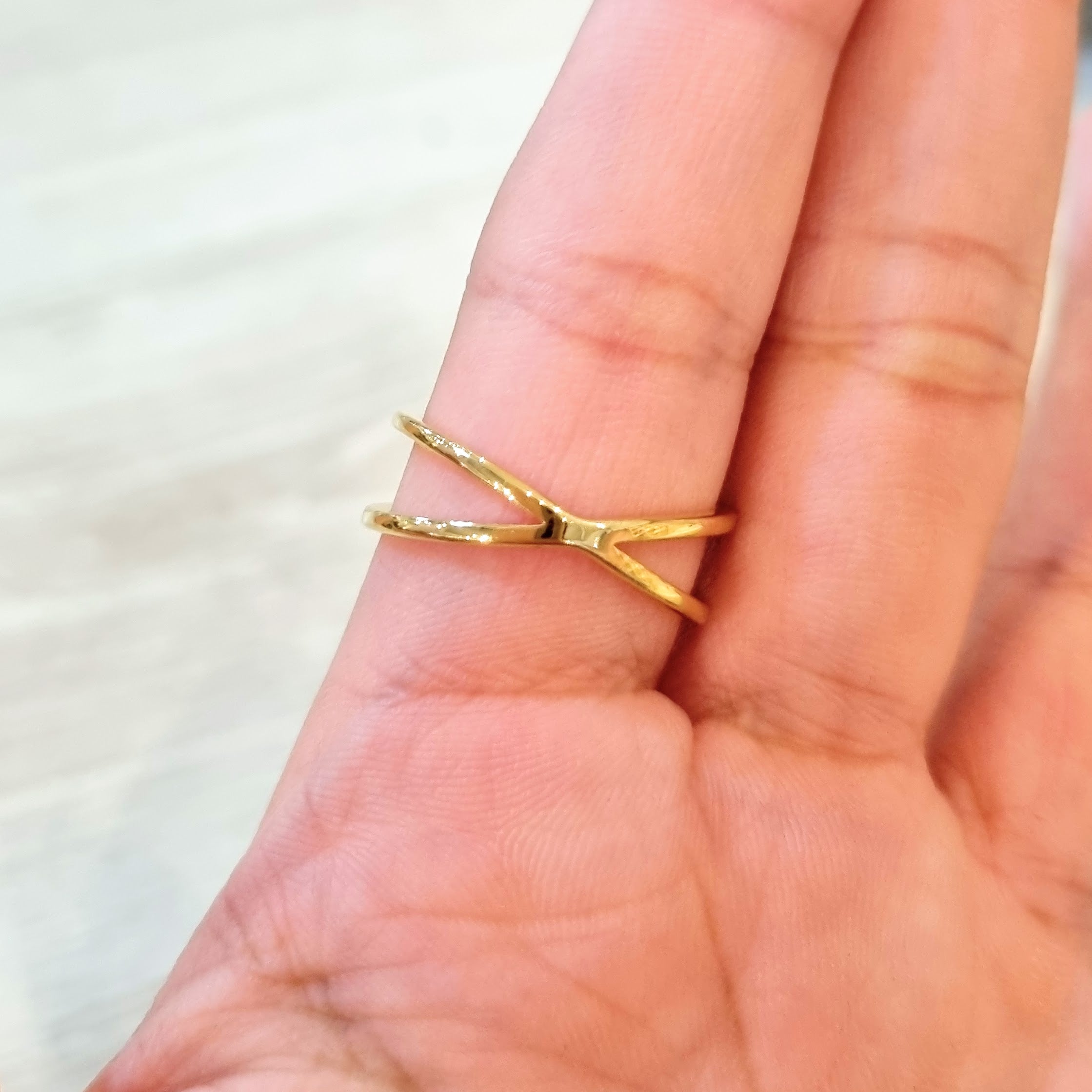 Anillo Acero Inoxidable Cruzado