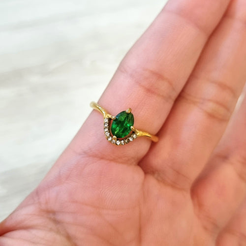Anillo Acero Inoxidable con Verde