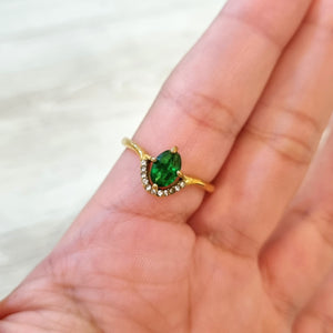 Anillo Acero Inoxidable con Verde