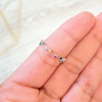 Anillo Plata 925 Puntitos Colores