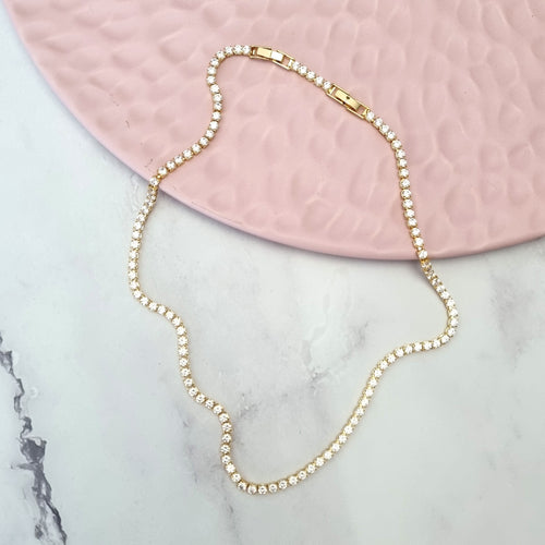Collar Acero Inoxidable Zirconias Tenis