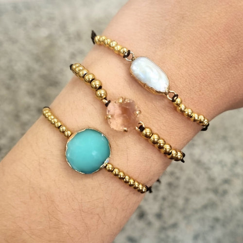 Pulsera Chapa de Oro Piedras