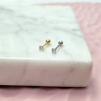 Aretes Plata 925 Solitario Mediano