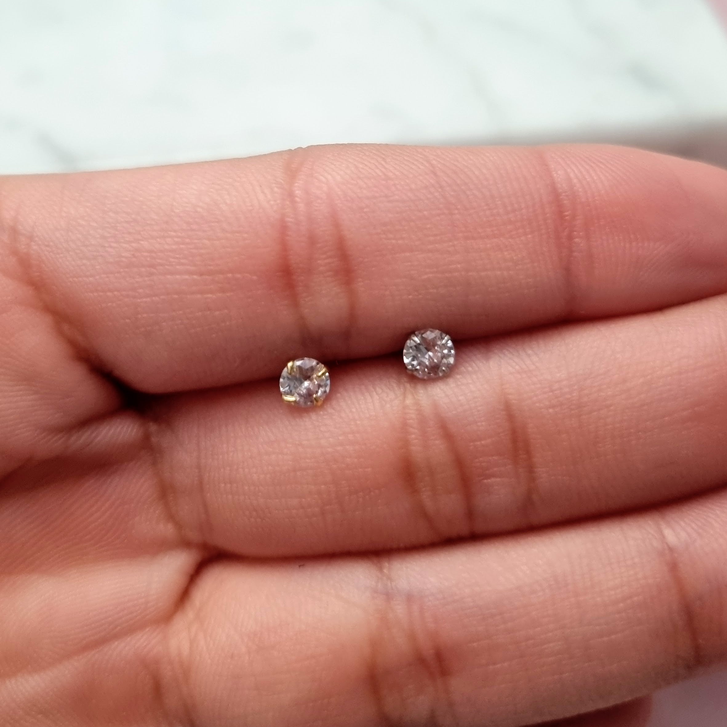 Aretes Plata 925 Solitario Mediano