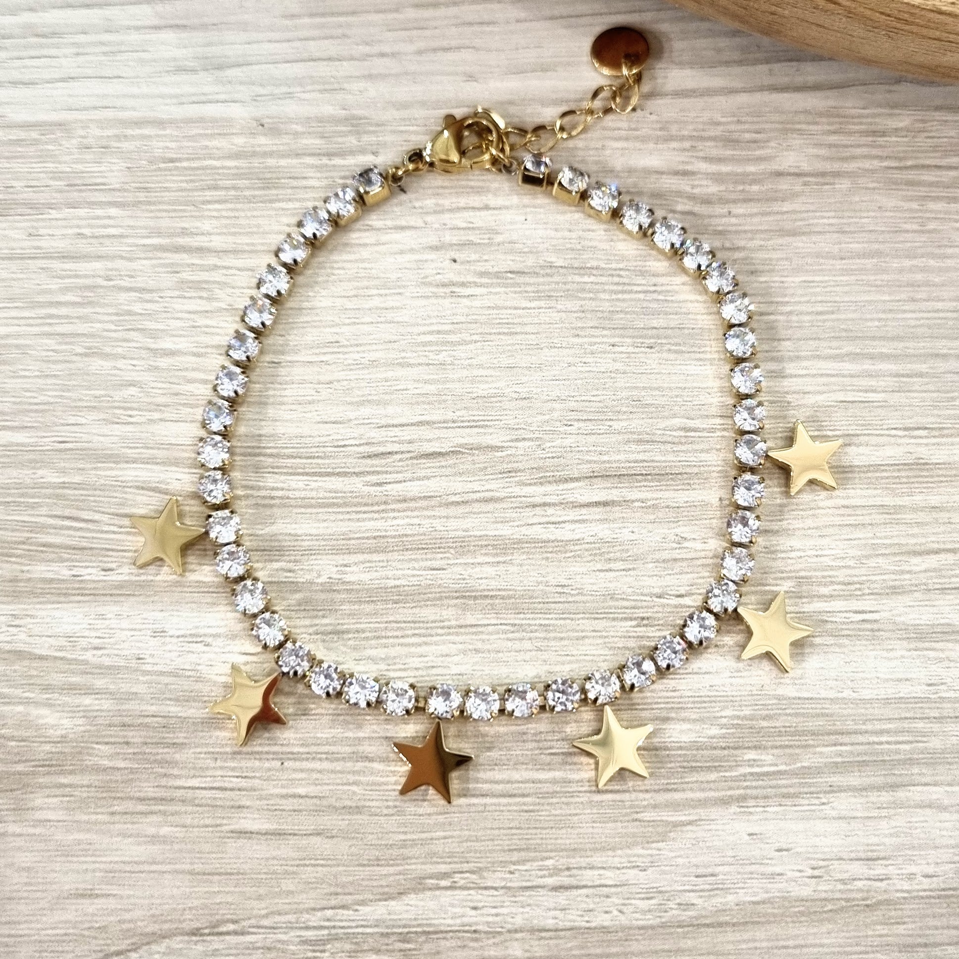 Pulsera Acero Inoxidable Dorada Estrellas