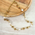Collar Acero Inoxidable Nudo con Perlas