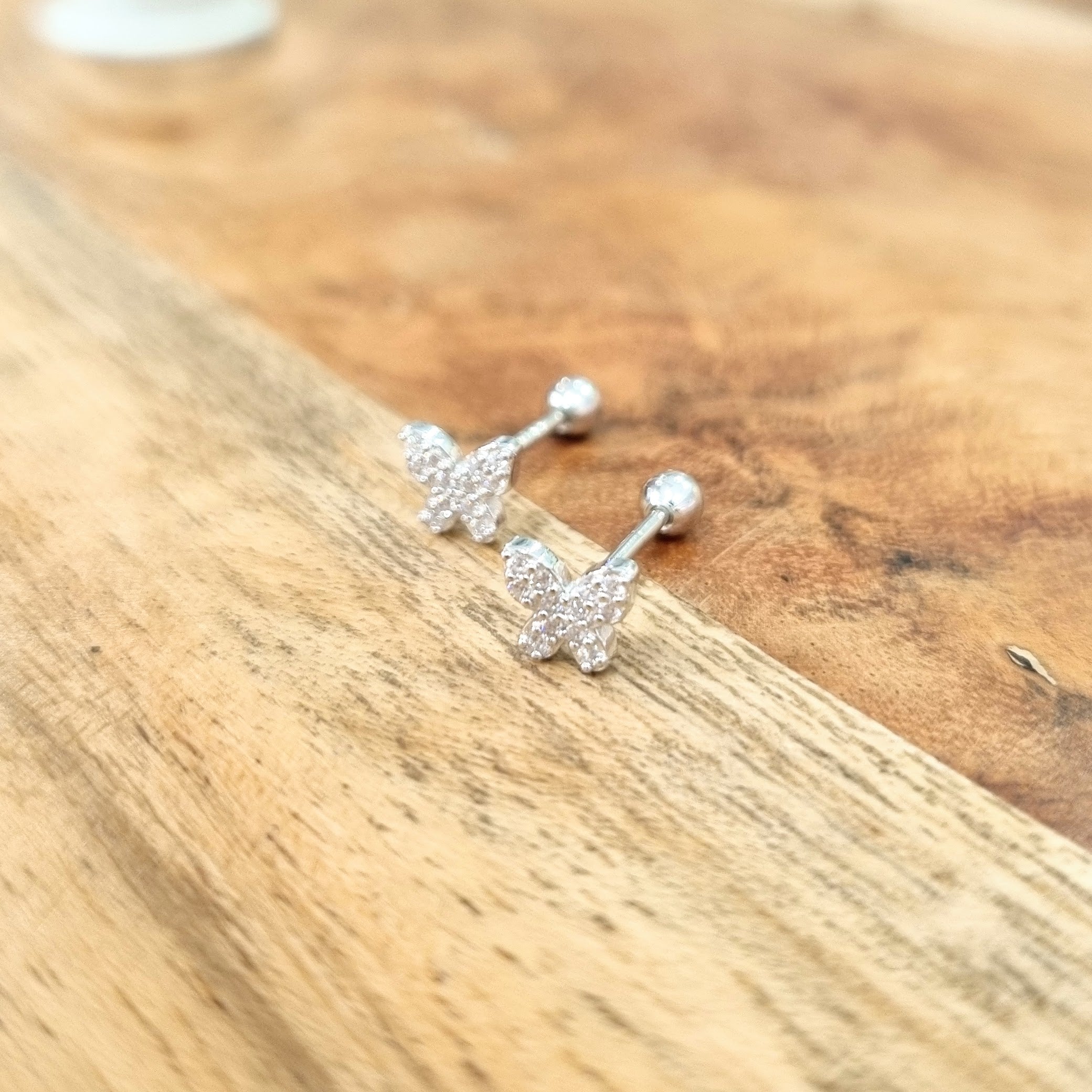 Aretes Plata 925 Mariposa Mini
