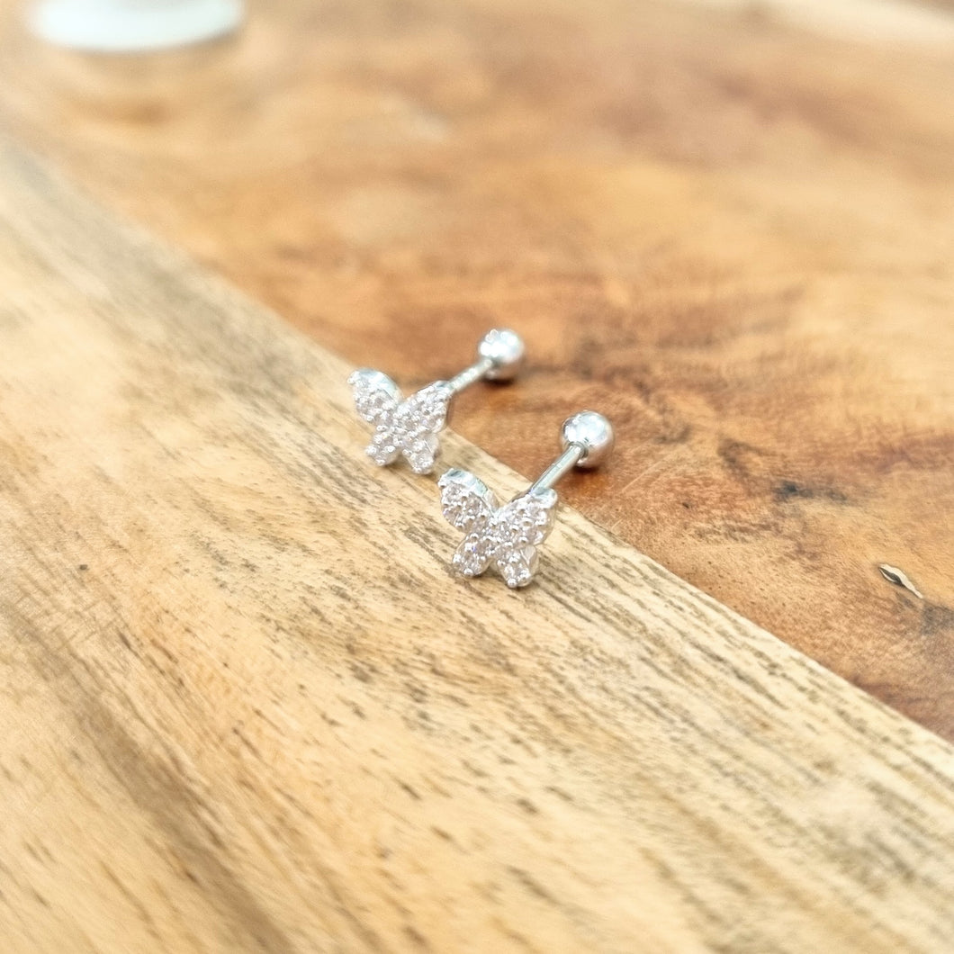 Aretes Plata 925 Mariposa Mini