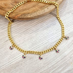 Collar Chapa de Oro Florecitas