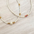 Collar Perla Cristal con Acero Inoxidable