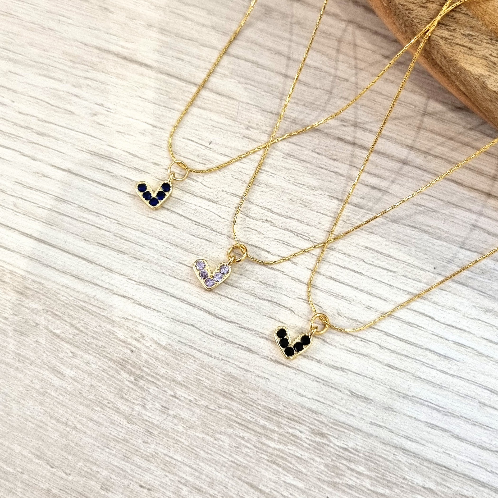 Collar Chapa de Oro Corazon Mini