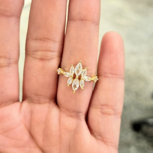Anillo Plata 925 con Chapa de Oro con Perlas #6