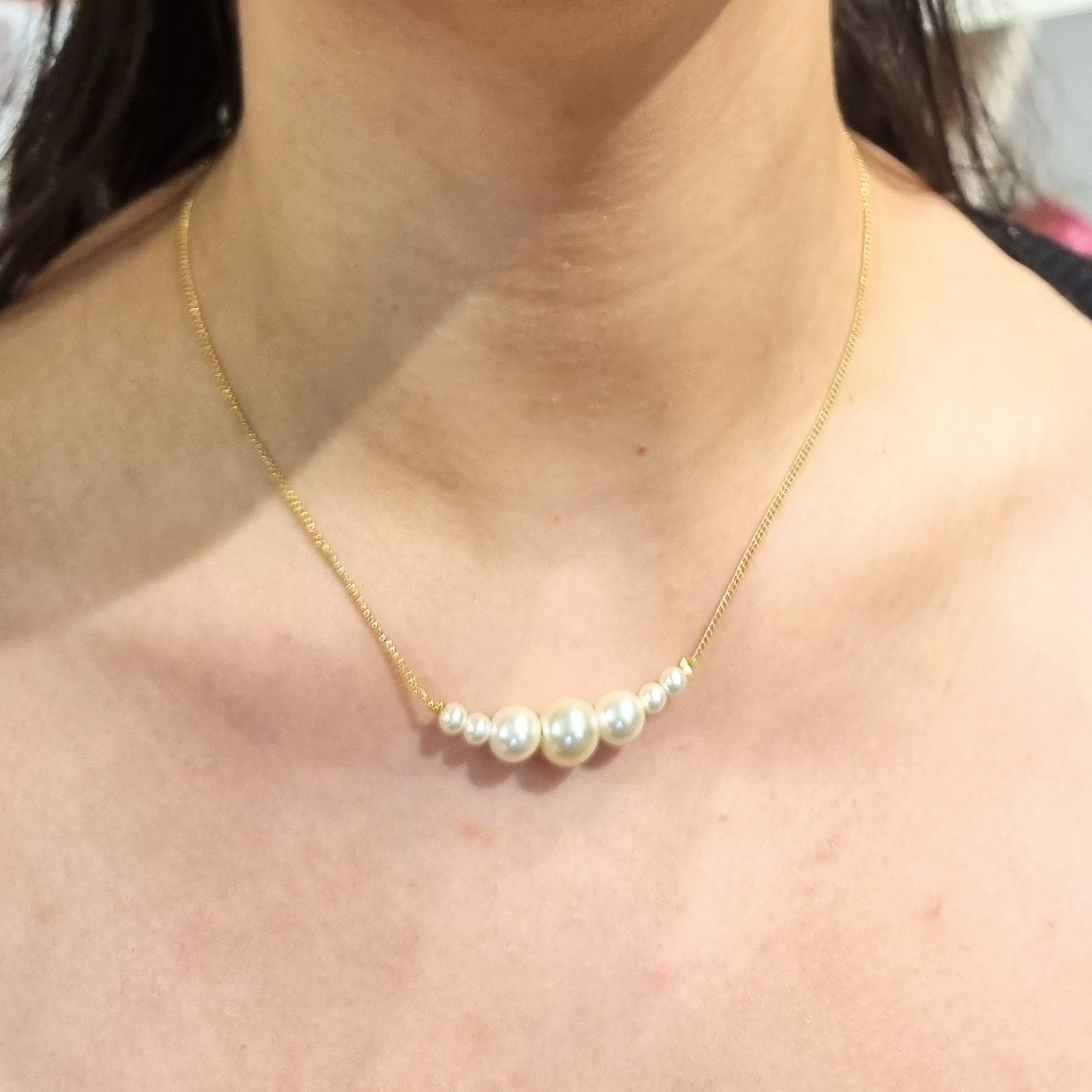 Collar Chapa de Oro Perlas