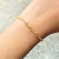 Pulsera Chapa de Oro Corazones