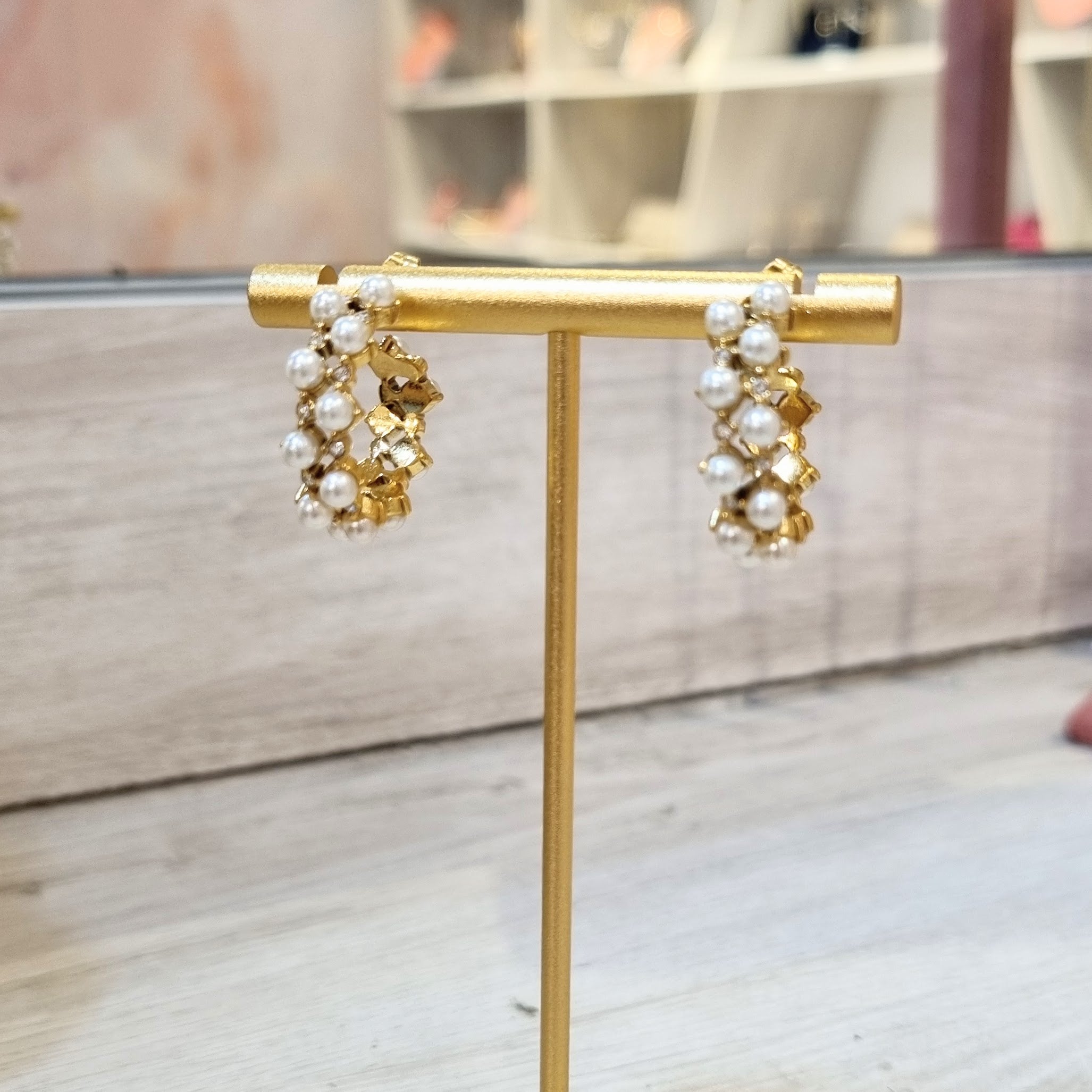 Arracadas Acero Inoxidable con Perlas