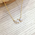 Collar Plata 925 con Chapa de Oro Rombo, Baguette Circ
