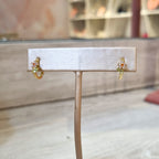 Huggies Plata 925 con Chapa de Oro Flores